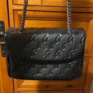 Elegant Black Embossed Shoulder Bag